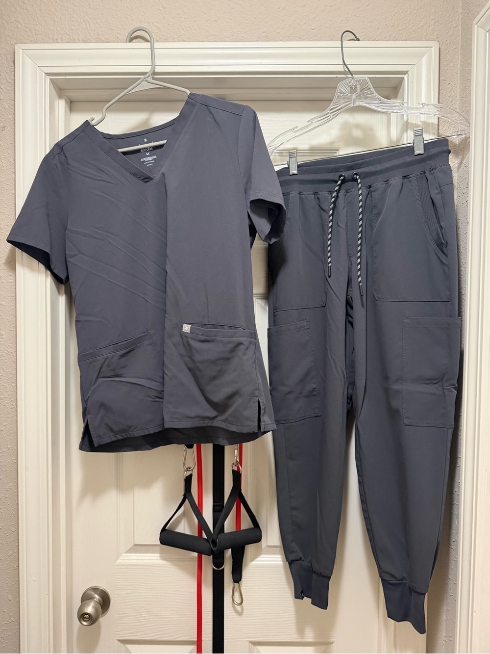 Women's Stretch Scrub Jogger Set - Charcoal